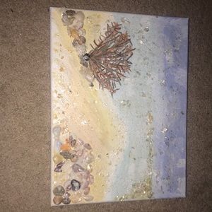 Beach art made with shells